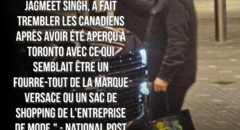 Pendant que vous payez vos impôts, Jagmeet Singh est aperçu avec un sac Versace à Toronto