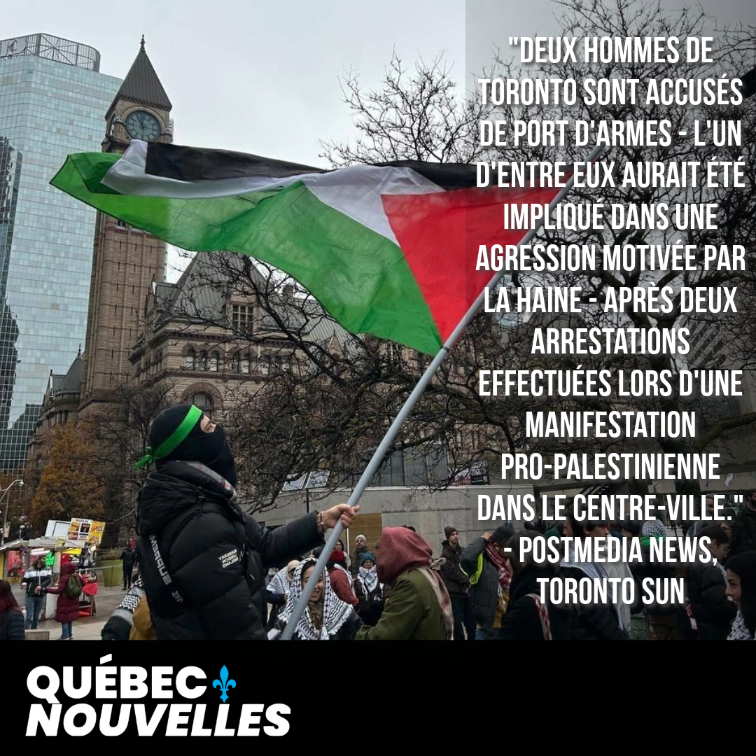 2 personnes inculpées pour port d'armes après une manifestation pro-palestinienne à Toronto
