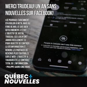 Merci Trudeau : un an sans médias sur Facebook