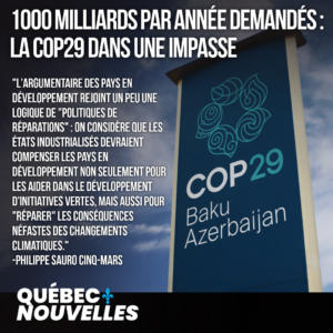 1000 milliards par année demandés : la COP29 dans l'impasse