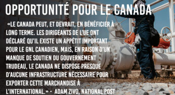 L’arrêt des exportations de gaz russe via l’Ukraine : une opportunité pour le Canada