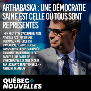 Partielle dans Arthabaska : une démocratie saine est celle où tous sont représentés